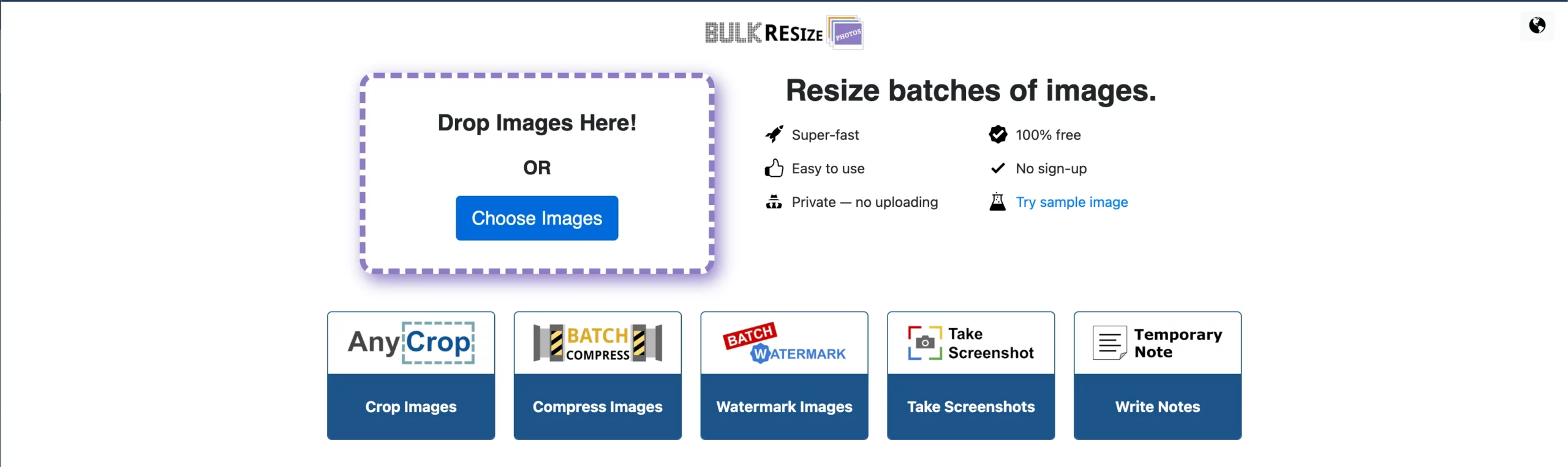Bulk resize - Upload your image